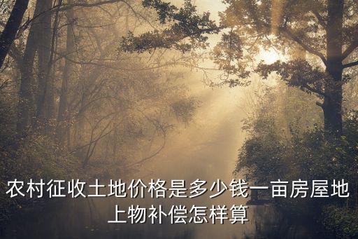農(nóng)村征收土地價格是多少錢一畝房屋地上物補(bǔ)償怎樣算