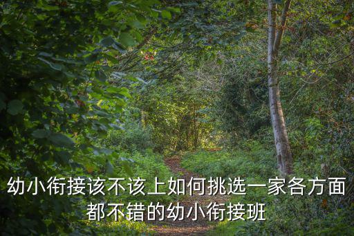 幼小銜接該不該上如何挑選一家各方面都不錯的幼小銜接班