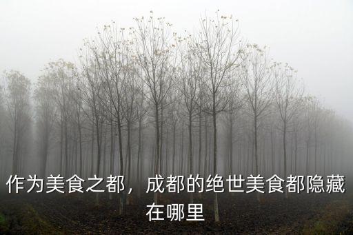 作為美食之都，成都的絕世美食都隱藏在哪里