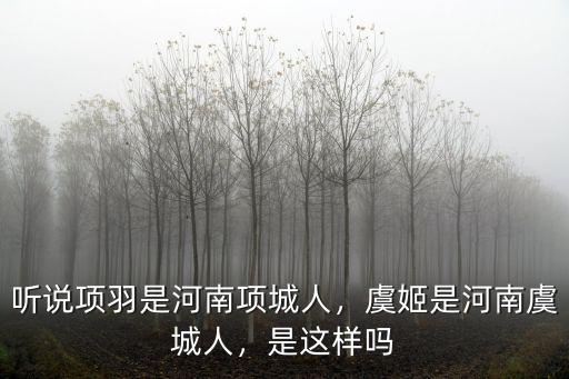 聽說項羽是河南項城人，虞姬是河南虞城人，是這樣嗎