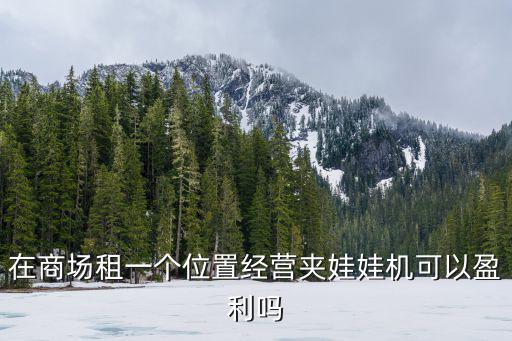 在商場租一個位置經(jīng)營夾娃娃機(jī)可以盈利嗎