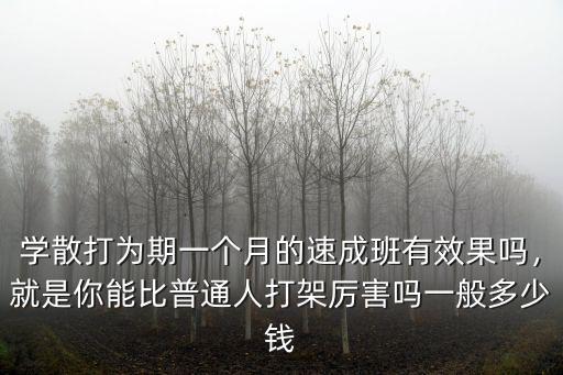 學散打為期一個月的速成班有效果嗎，就是你能比普通人打架厲害嗎一般多少錢