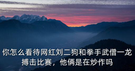 你怎么看待網紅劉二狗和拳手武僧一龍搏擊比賽，他倆是在炒作嗎