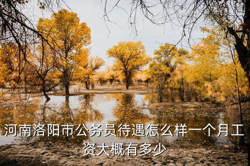 河南洛陽市公務員待遇怎么樣一個月工資大概有多少