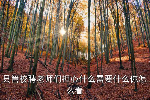 縣管校聘老師們擔心什么需要什么你怎么看