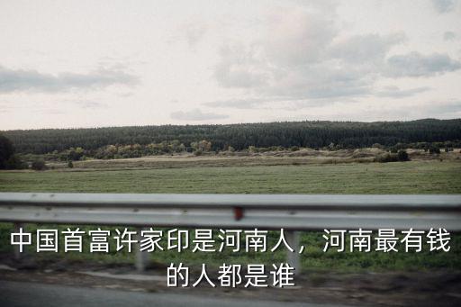 中國首富許家印是河南人，河南最有錢的人都是誰
