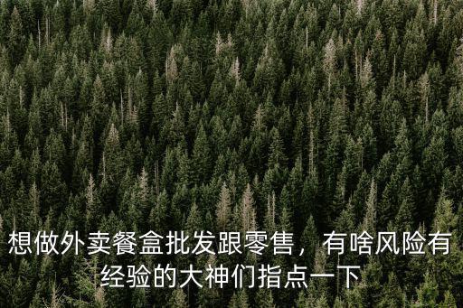 想做外賣餐盒批發跟零售，有啥風險有經驗的大神們指點一下