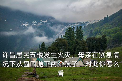 許昌居民五樓發生火災，母親在緊急情況下從窗口拋下兩個孩子，對此你怎么看