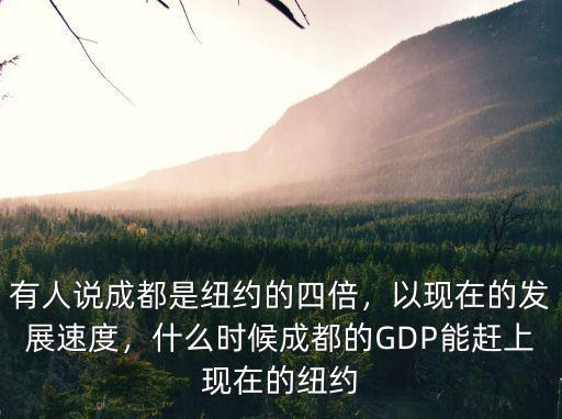 有人說成都是紐約的四倍，以現(xiàn)在的發(fā)展速度，什么時候成都的GDP能趕上現(xiàn)在的紐約