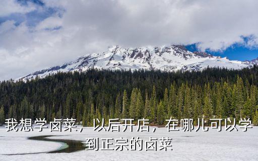 我想學鹵菜，以后開店，在哪兒可以學到正宗的鹵菜