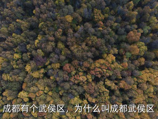 成都有個武侯區(qū)，為什么叫成都武侯區(qū)