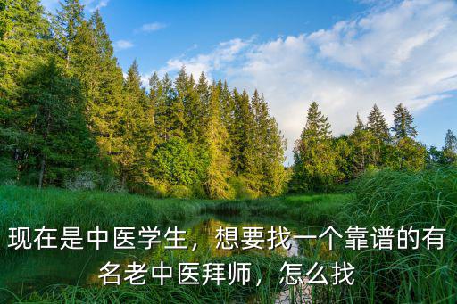 現在是中醫學生，想要找一個靠譜的有名老中醫拜師，怎么找