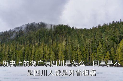 歷史上的湖廣填四川是怎么一回事是不是四川人都是外省祖籍