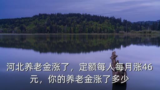 河北養(yǎng)老金漲了，定額每人每月漲46元，你的養(yǎng)老金漲了多少