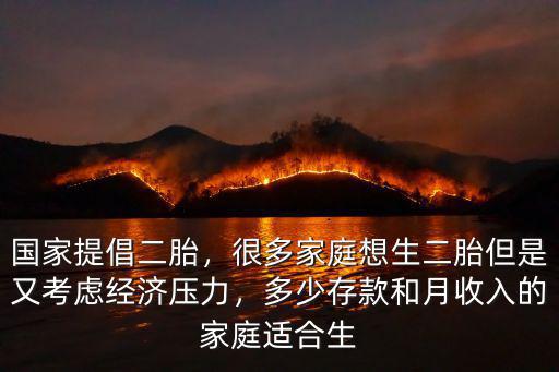 國家提倡二胎，很多家庭想生二胎但是又考慮經濟壓力，多少存款和月收入的家庭適合生