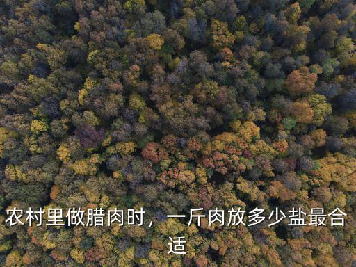 農(nóng)村里做臘肉時，一斤肉放多少鹽最合適