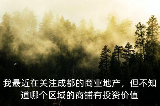 我最近在關注成都的商業地產，但不知道哪個區域的商鋪有投資價值