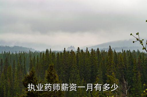 執(zhí)業(yè)藥師薪資一月有多少