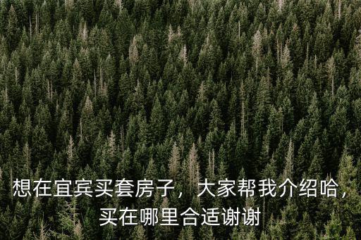 想在宜賓買套房子，大家幫我介紹哈，買在哪里合適謝謝