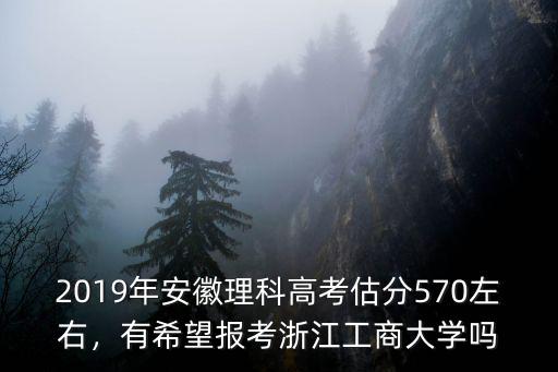 2019年安徽理科高考估分570左右，有希望報考浙江工商大學嗎