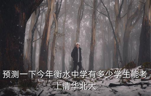 預測一下今年衡水中學有多少學生能考上清華北大