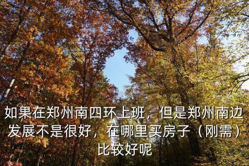 在鄭州南四環買房怎么樣,如果在鄭州南四環上班