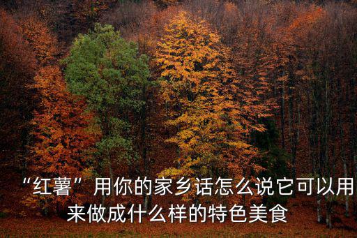 “紅薯”用你的家鄉話怎么說它可以用來做成什么樣的特色美食