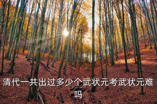 河南出過多少武狀元,清代一共出過多少個(gè)武狀元