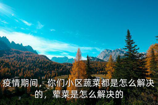 疫情期間，你們小區蔬菜都是怎么解決的，葷菜是怎么解決的