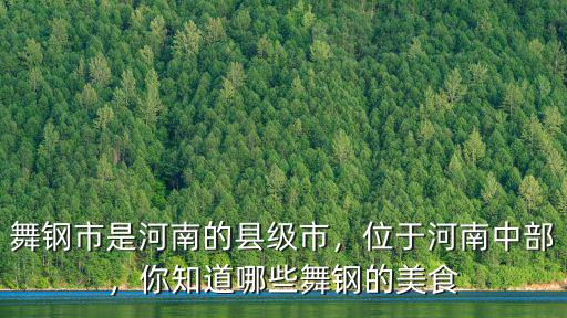 河南舞鋼市有多少個鄉鎮,舞鋼市是河南的縣級市