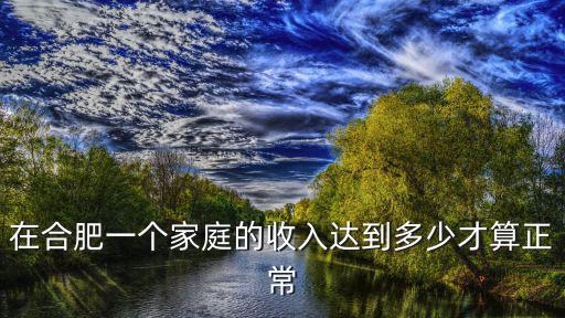 在合肥一個家庭的收入達到多少才算正常