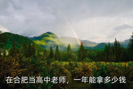 在合肥當高中老師，一年能拿多少錢