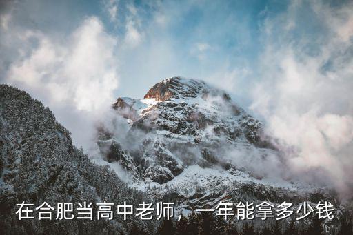 在合肥當高中老師，一年能拿多少錢