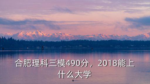 合肥理科三模490分，2018能上什么大學