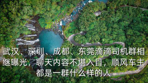 武漢、深圳、成都、東莞滴滴司機群相繼曝光，聊天內容不堪入目，順風車主都是一群什么樣的人