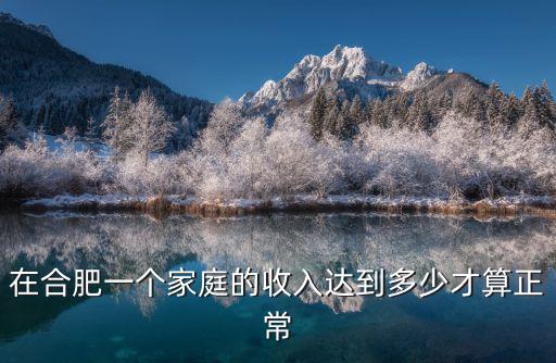 在合肥一個家庭的收入達(dá)到多少才算正常