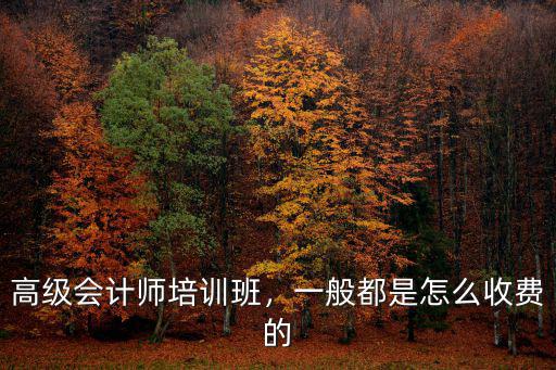 高級會計師培訓班，一般都是怎么收費的