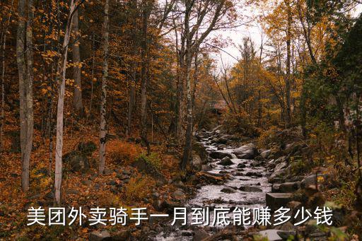美團外賣騎手一月到底能賺多少錢