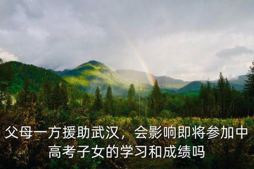 父母一方援助武漢，會影響即將參加中高考子女的學習和成績嗎