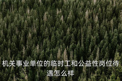機(jī)關(guān)事業(yè)單位的臨時(shí)工和公益性崗位待遇怎么樣