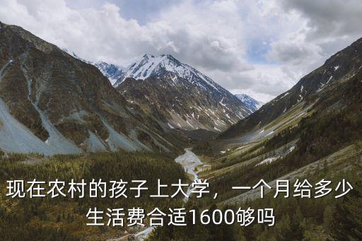 現在農村的孩子上大學，一個月給多少生活費合適1600夠嗎