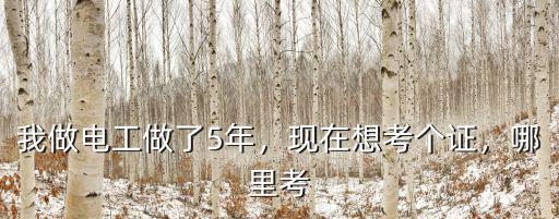 我做電工做了5年，現在想考個證，哪里考