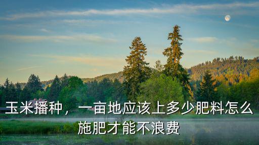 一株玉米多少克復合肥夠用,那每畝用多少肥料合適
