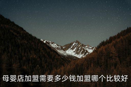 母嬰店加盟需要多少錢加盟哪個比較好