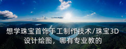想學珠寶首飾手工制作技術/珠寶3D設計繪圖，哪有專業教的