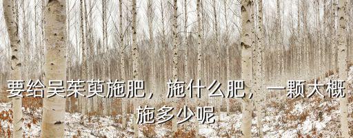 要給吳茱萸施肥，施什么肥，一顆大概施多少呢