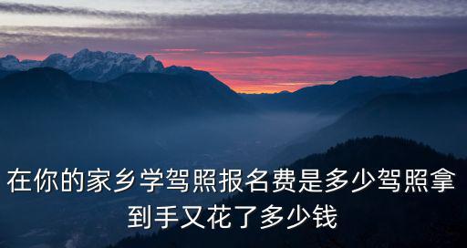 安徽滁州考駕照多少錢,拿C1駕照需要多少錢