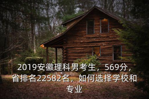 2019安徽理科男考生，569分，省排名22582名，如何選擇學校和專業