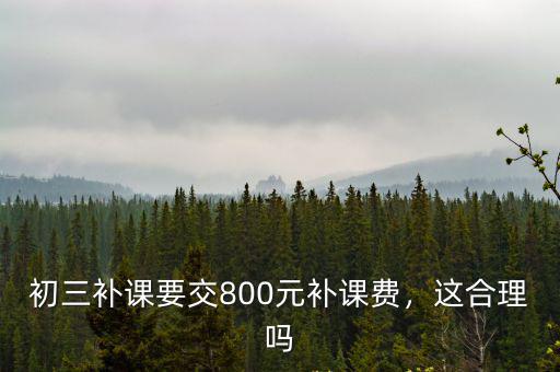 初三補課要交800元補課費，這合理嗎