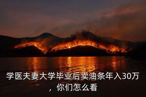 學(xué)醫(yī)夫妻大學(xué)畢業(yè)后賣油條年入30萬，你們怎么看